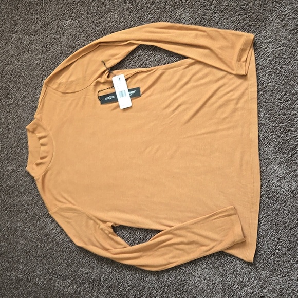 Liverpool Jeans Company Tops - NEW Liverpool Gold Brown Ribbed Mockneck Top M